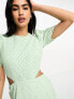 Фото #2 товара French Connection broderie midi dress with cut out in mint