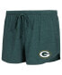 ფოტო #3 პროდუქტის Women's Green, Gold Green Bay Packers Raglan Long Sleeve T-shirt and Shorts Lounge Set