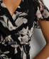 Women's Floral Flutter-Sleeve Gown