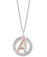 Wonder Fine Jewelry diamond Avengers Logo 18" Pendant Necklace (1/8 ct. t.w.) in Sterling Silver & Rose Gold-Plate