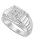 ფოტო #1 პროდუქტის Men's Diamond (1/4 ct. t.w.) Ring in Sterling Silver