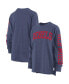 Фото #2 товара Women's Navy Ole Miss Rebels Two-Hit Canyon Long Sleeve T-shirt