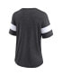 ფოტო #2 პროდუქტის Women's Heathered Charcoal, White Minnesota Vikings Distressed Team Tri-Blend V-Neck T-shirt