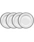 Фото #1 товара Regina Platinum Set of 4 Bread Butter and Appetizer Plates, Service For 4