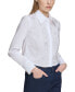 ფოტო #3 პროდუქტის Women's Cotton Studded Cropped Shirt
