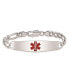 ფოტო #2 პროდუქტის Sterling Silver Rhodium-plated Medical ID Figaro Link Bracelet