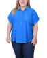 Plus Size Short Extended Sleeve Blouse