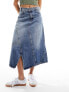 Фото #7 товара Mango cut about denim skirt in blue