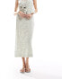 Фото #2 товара Vero Moda linen blend midi skirt co-ord in abstract print