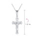 ფოტო #4 პროდუქტის Simple Christian Catholic Religious Jewelry Passion Jesus Crucifix Cross Necklace Pendant For Women Sterling Silver 18" Chain