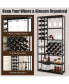 Фото #3 товара Industrial Floor Wine Rack with 3 Rows of Stemware Racks