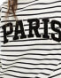 4th & Reckless Paris logo sweatshirt in black and white stripe