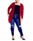 Фото #4 товара Plus Size Meadow Mews Cable Knit Cardigan Sweater