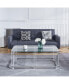 Фото #9 товара Silver Stainless Steel Coffee Table With Acrylic Frame And Clear Glass Top