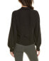 Фото #2 товара Donna Karan Frayed Trim Blouse Women's