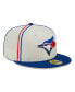 ფოტო #6 პროდუქტის Men's Cream, Royal Toronto Blue Jays Chrome Sutash 59FIFTY Fitted Hat