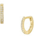 ფოტო #2 პროდუქტის Sterling All Stacked Up Gold-Tone Sterling Silver Hoop Earrings