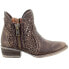 Фото #1 товара Corral Boots HandCut Round Toe Cowboy Booties Womens Brown Casual Boots Q5019