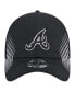 ფოტო #4 პროდუქტის Men's Black Atlanta Braves Active Dash Mark 39THIRTY Flex Hat