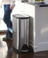 Фото #4 товара Brushed Stainless Steel 40 Liter Fingerprint Proof Dual Recycler Butterfly Trash Can
