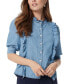 Фото #1 товара Women's Puff-Sleeve Button-Front Top