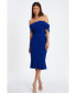 ფოტო #1 პროდუქტის Women's Bardot Midi Dress With Frilled Hem