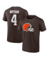 Фото #2 товара Men's Deshaun Watson Brown Cleveland Browns Player Icon Name and Number T-shirt