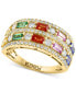 Фото #1 товара Кольцо EFFY Multi-Gemstone & Diamond Double Row Statement