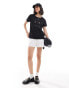 Armani Exchange shine logo print t-shirt in black