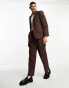 ASOS DESIGN skinny suit jacket in dark brown