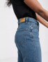 Фото #3 товара Monki Kimomo cotton high waist mom jeans in classic blue - MBLUE