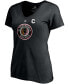 Фото #3 товара Women's Jonathan Toews Black Chicago Blackhawks 2020/21 Special Edition Authentic Stack Name and Number V-Neck T-shirt