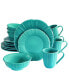 Chloe 16 Piece Turquoise Dinnerware Set