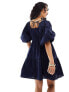 Фото #7 товара Nobody's Child Ruby balloon sleeve mini dress in navy