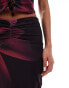 Murci exclusive mesh maxi skirt co-ord in purple lily print