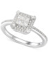 ფოტო #1 პროდუქტის Cubic Zirconia Square Cluster Halo Ring in Sterling Silver