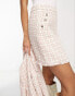 Фото #6 товара Miss Selfridge pelmet boucle mini skirt in pink and white check