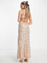 Starlet exclusive cut-out embellished maxi dress in gold