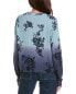 Minnie Rose Floral Dip-Dye Cropped Cashmere Cardigan Women's Blue Xs