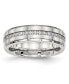 Фото #1 товара Stainless Steel Brushed and Polished with CZ 6.5mm Band Ring