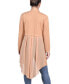 Women's Long Sleeve Knit Cardigan with Chiffon Back