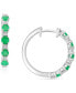 ფოტო #1 პროდუქტის Sapphire & Diamond Accent Small Hoop Earrings in Sterling Silver, 0.81" (Also available in Ruby and Emerald)