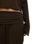 Фото #6 товара ONLY fold over waistband flare co-ord trouser in brown