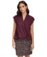 Фото #1 товара Women's Cap-Sleeve Faux-Wrap Blouse