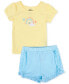 ფოტო #3 პროდუქტის Baby Girls Windbreaker, Rainbow T-Shirt and Shorts, 3 Piece Set