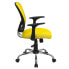 Фото #1 товара Mid-Back Yellow Mesh Swivel Task Chair With Chrome Base And Arms