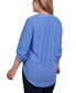 Plus Size 3/4 Tab Sleeve Y-Neck Blouse