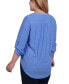 Фото #2 товара Plus Size 3/4 Tab Sleeve Y-Neck Blouse