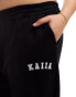 Kaiia Plus wide leg joggers in black