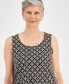 ფოტო #3 პროდუქტის Women's Scoop Neck Printed Sleeveless Top, Created for Macy's